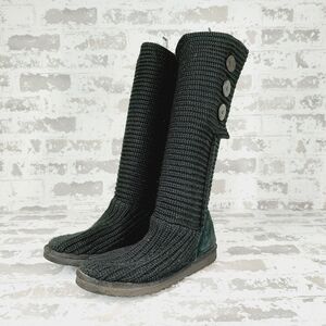 Ugg Australia Classic Cardy Black Knit Sweater Boots T509